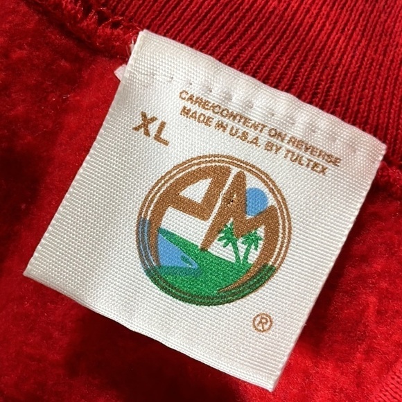 Red Hug Me In Texas 80s Christmas Teddy Bear Vintage Sweatshirt 1987 size XL - Picture 13 of 16